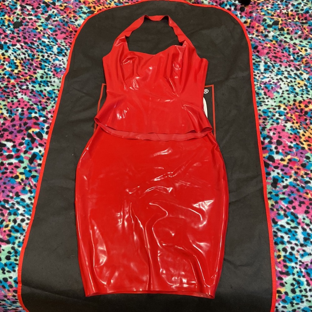 Syren Latex Red Outfit